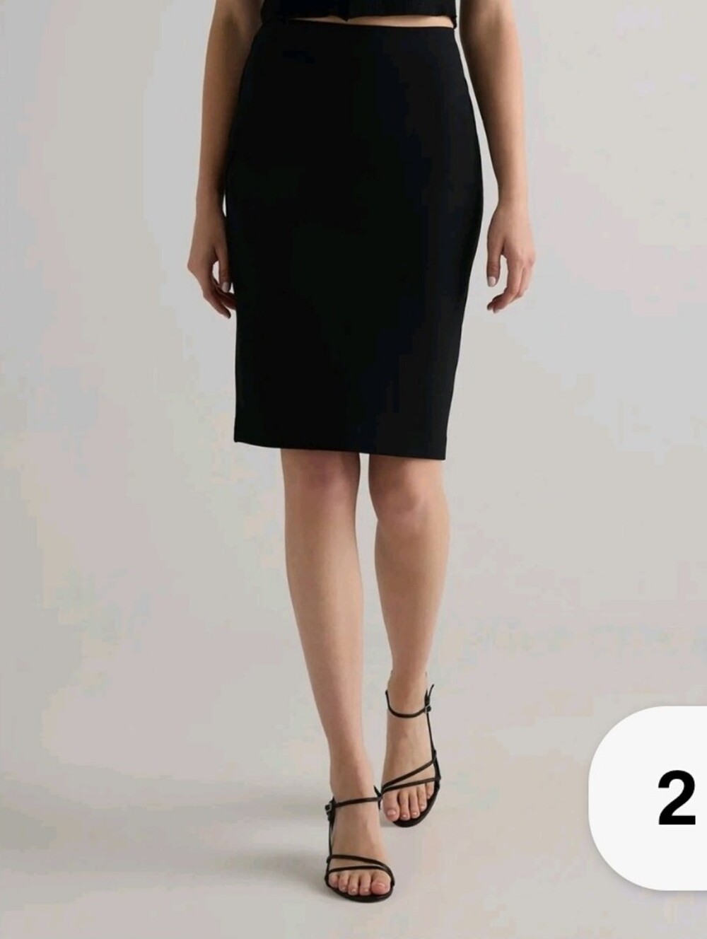Classic Black Ultra-stretch Black Pencil Skirt Size M